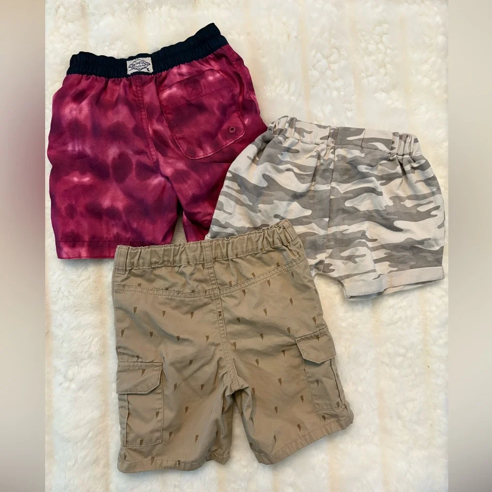 4T bundle of boys summer shorts and swim Cargo, Tie-Dye, and Camo Set